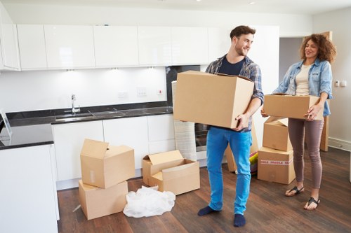 Organized storage space for boxes and furniture in Crouchend