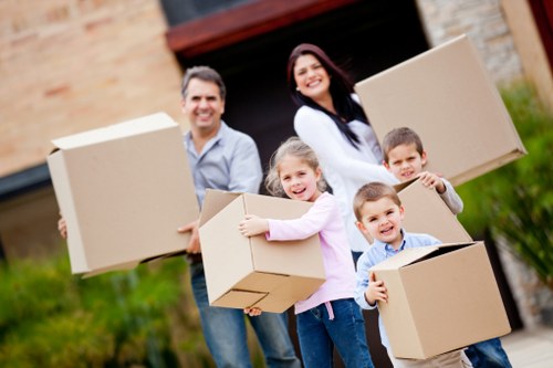 Office relocation equipment ready for local removals