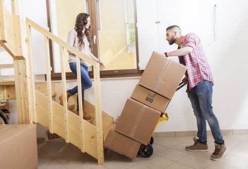 Storage units and organized moving supplies in Crouch End