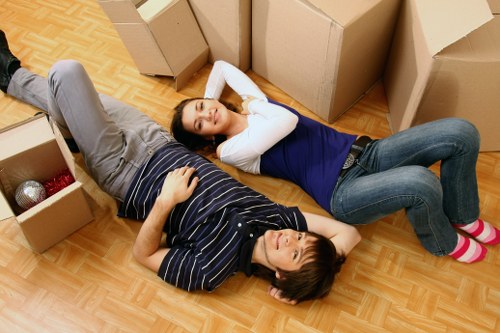 Packed moving boxes ready for a flat removal in Crouchend